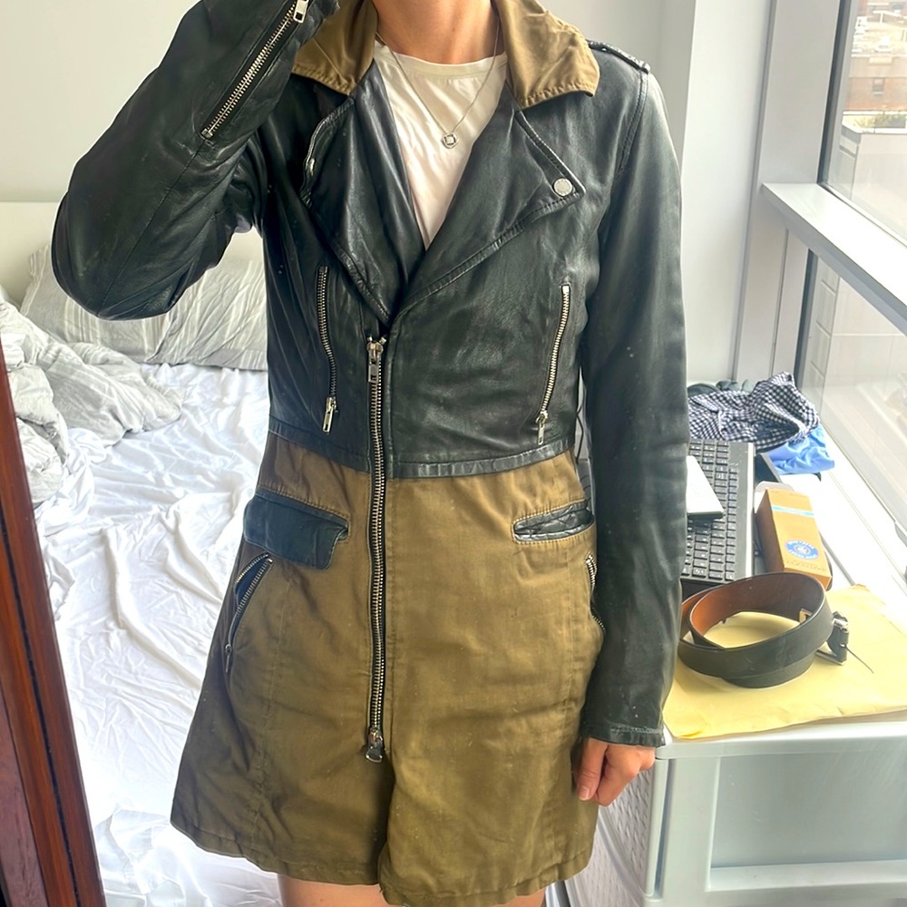 Oakwood Women’s Leather and Canvas Trench